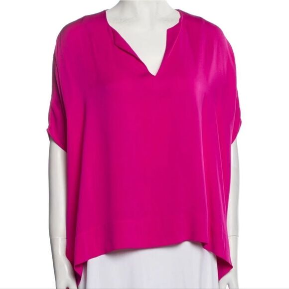 NWOT Diane Von Furstenberg L pink Silk top blouse - Picture 1 of 12
